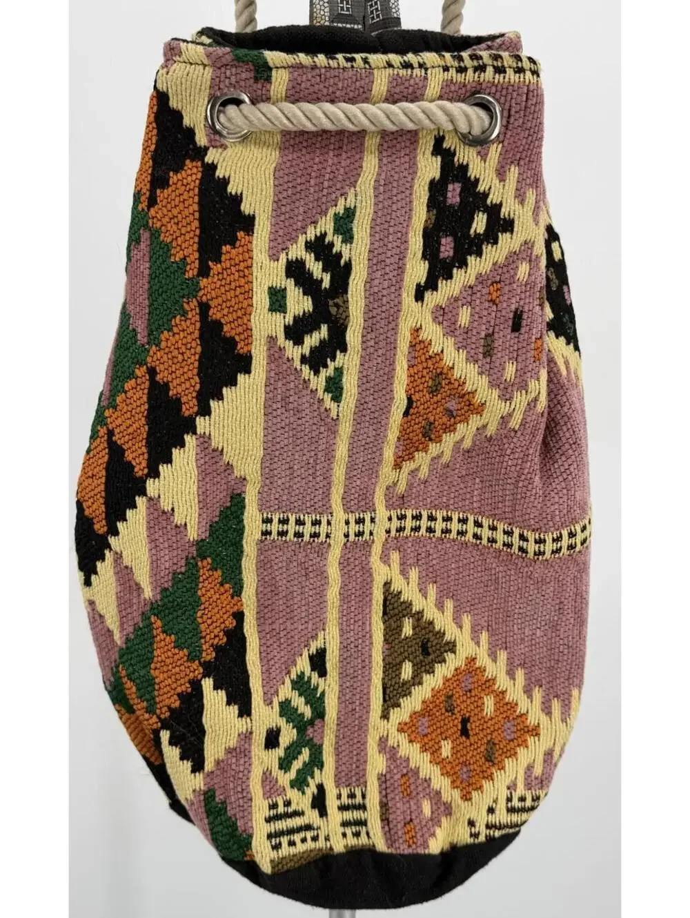 Vintage Geometric Pattern Woven Backpack Rope‎ Strap Bohemian Style